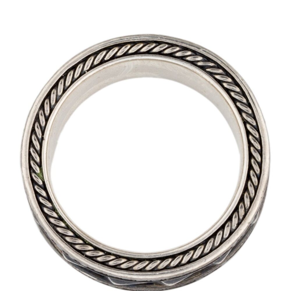 DAVID YURMAN STERLING SILVER 925 ARMORY DIAMOND BAND RING - Picture 9 of 9